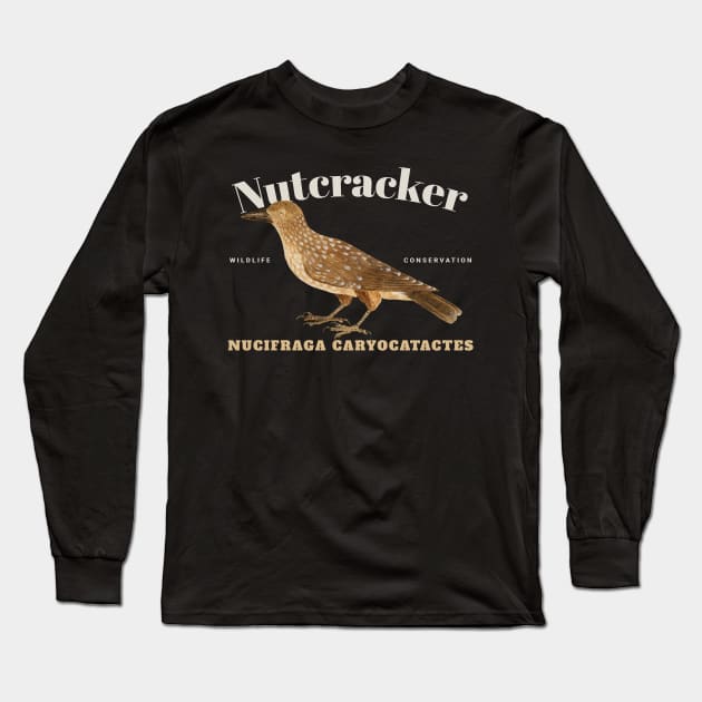 Wildlife Conservation Spotted Nutcracker Long Sleeve T-Shirt by KewaleeTee